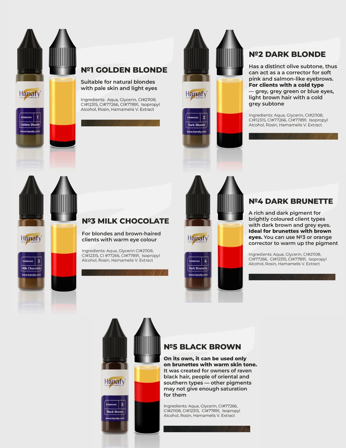 Hanafy Main Eyebrows｜主選眉毛系列｜ 5ml  Mini Set