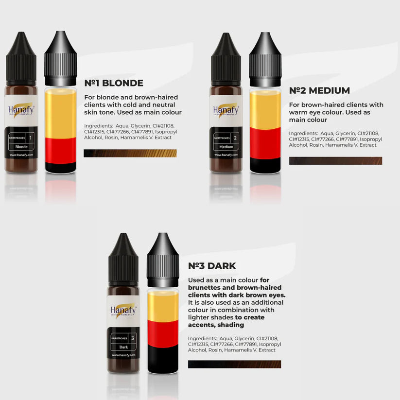 Hanafy Hairstrokes ｜機器飄眉系列｜ 5ml Mini Set