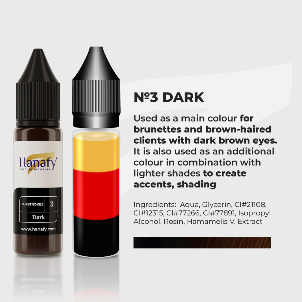 Hanafy Hairstrokes｜機器飄眉系列｜ N3 Dark 15ml