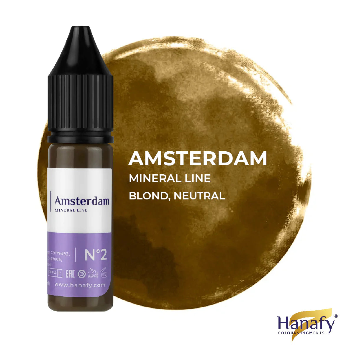 Hanafy Mineral Eyebrow Pigment ｜礦物色料系列｜ № 2, Amsterdam 15ml